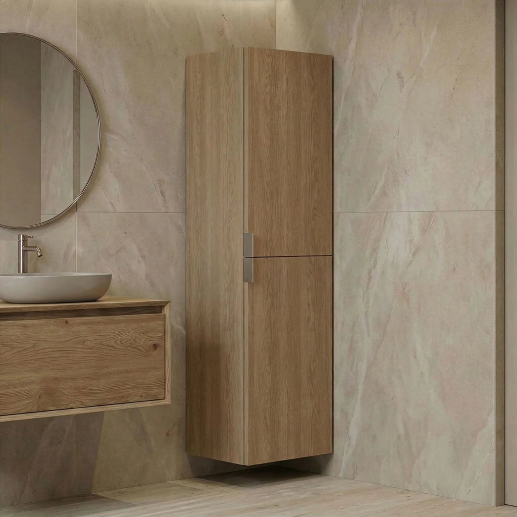 Mobile da bagno "Purus Desna 40" - 40 x 32 x 138 cm - Rovere Sonomo