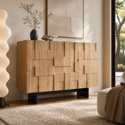 Credenza francese moderna con frontale geometrico e 3 ante