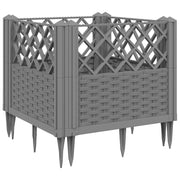 Fioriera | Cassetta per fiori | Vaso Giardino Picchetti Grigio Chiaro 43,5x43,5x43,5 cm PP