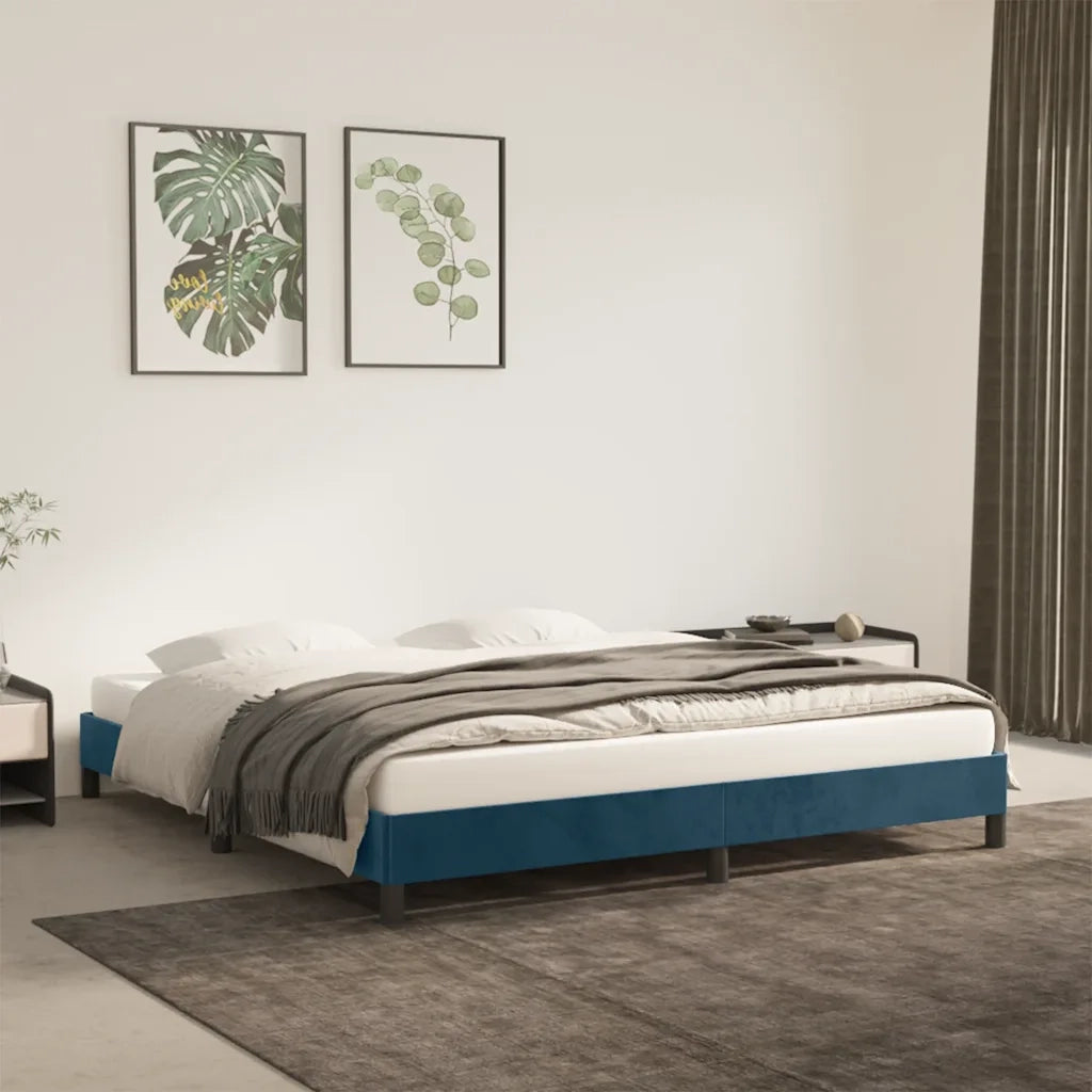 Giroletto senza Materasso-Struttura Letto Blu Scuro 180x200 cm in Velluto 692585