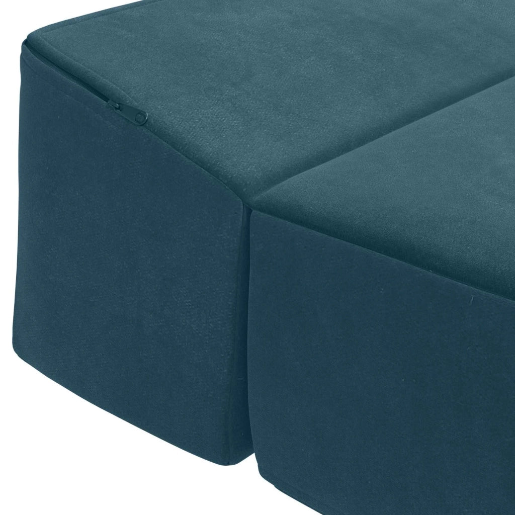 Divano Letto Pieghevole Blu 200 x 70 x 15 cm Velluto