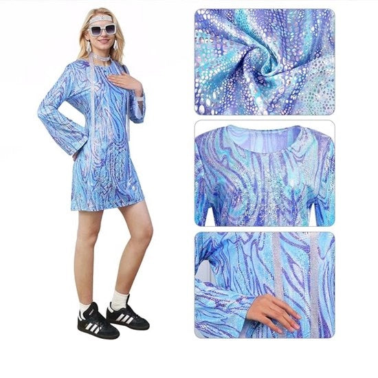 Costume da Disco - Anni 70 - Abito Retro Femminile - Carnevale