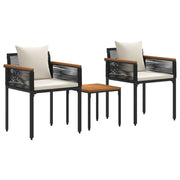 Set di Mobili da esterno | Set Salotto da Giardino Nero e Bianco Crema polyrattan