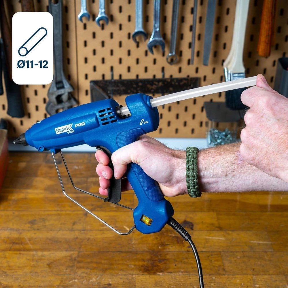 Trade Shop - Pistola Per Colla A Caldo Eg320 Controllo Temperatura Autoregolato A 195°c Ugello Intercambiabile -