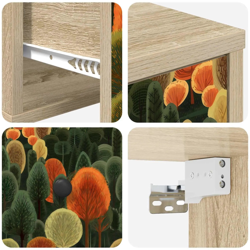 Mobiletto da comodino a parete ZAANDAM 2 pz Rovere Sonoma 8007474