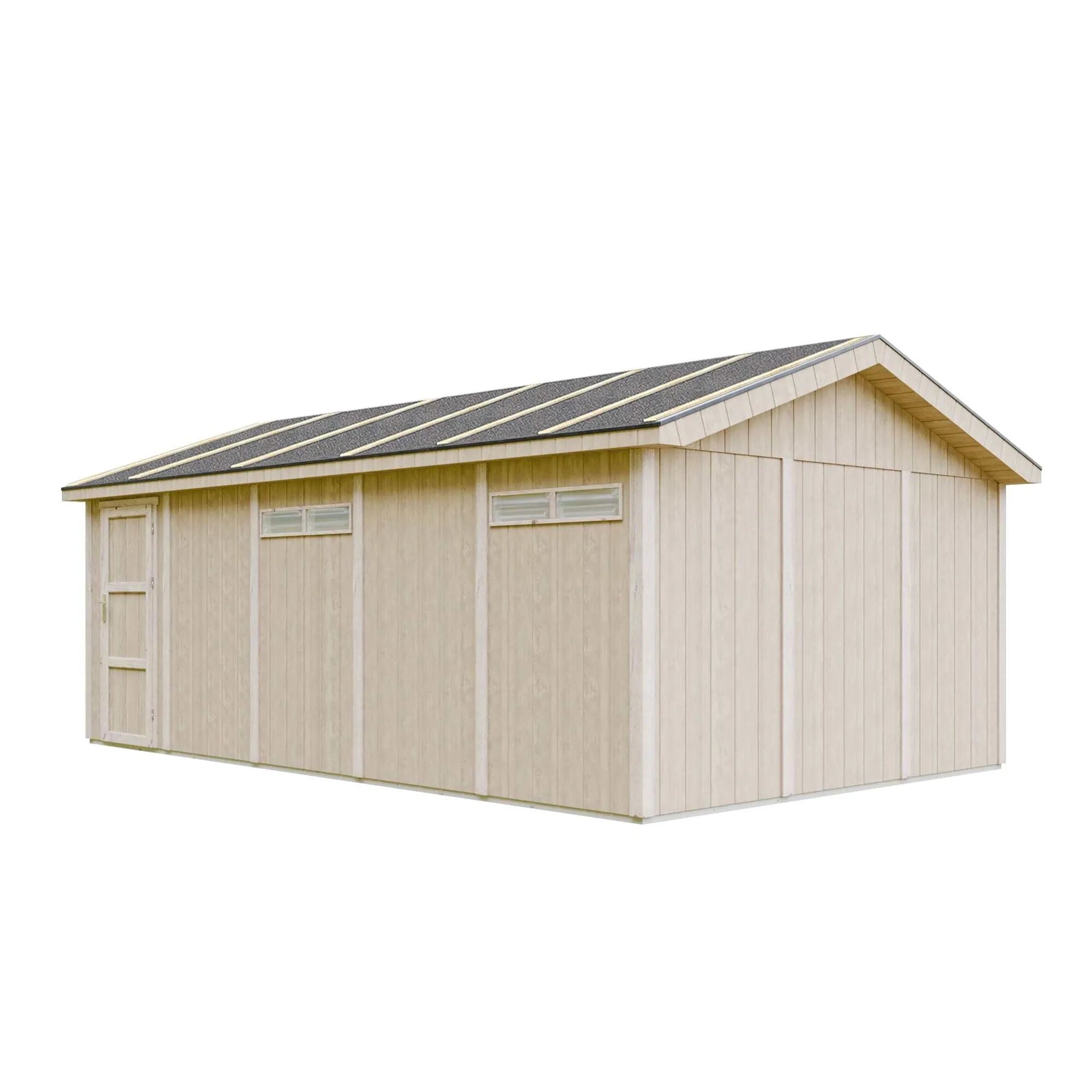 Garage di 21 m²- L378xL648 cm- Garage per auto, moto, biciclette - Costruito con pannelli LP Smartside - Timbela M992B