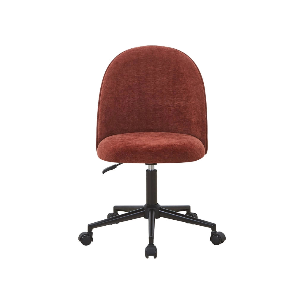 Sedia da ufficio con rotelle in tessuto, rosso