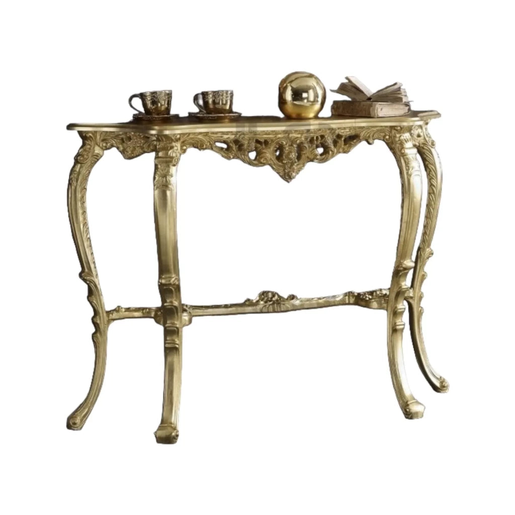 Consolle barocca in foglia oro misura  : l. 114 x h. 83 x p. 31 - Mobili 2G