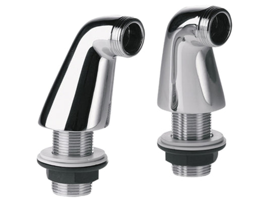 Coppia colonnette bordo vasca in ottone cromato, serie uk