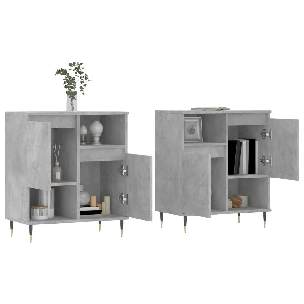 Credenze 2 pz | Madia | Buffet da pranzo | Armadio da pranzo Grigio Cemento in Legno Multistrato