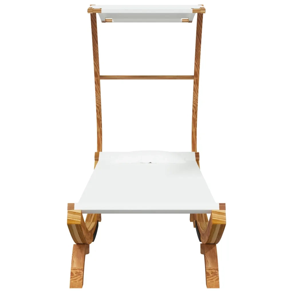 Lettino con Tettuccio 100x190x134 cm in Legno Curvato Crema 313943