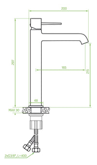 Batteria lavabo da appoggio – design elegante con leve sottili, aeratore regolabile e finitura cromata