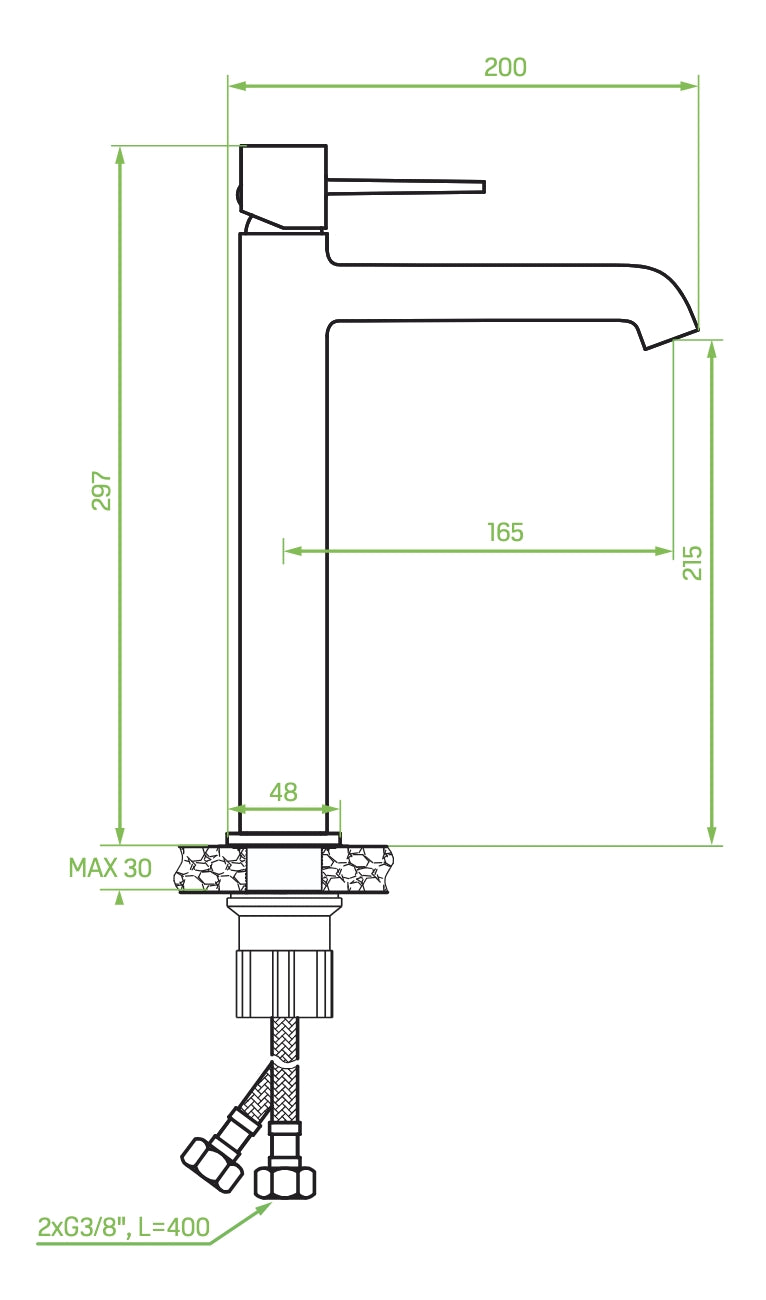 Batteria lavabo da appoggio – design elegante con leve sottili, aeratore regolabile e finitura cromata