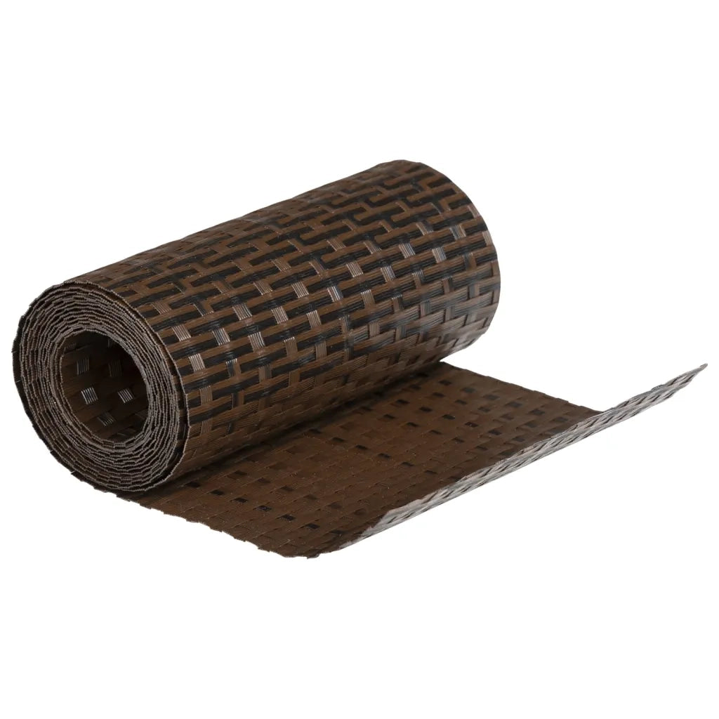 Schermi da Balcone 10 pz Marrone e Nero 255x19 cm in Polyrattan