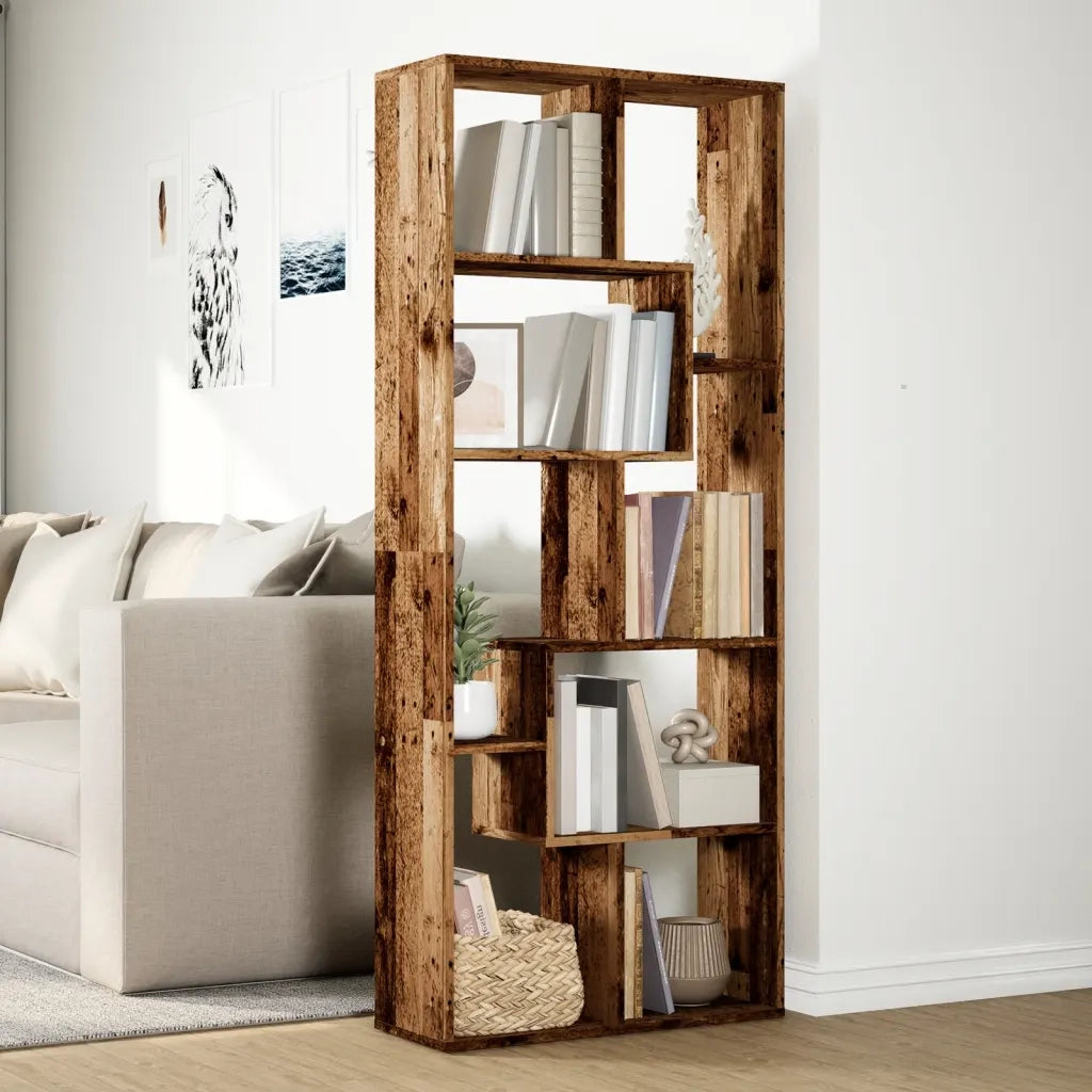 Libreria Divisorio Legno Antico 67x25x161,5 cm in Truciolato