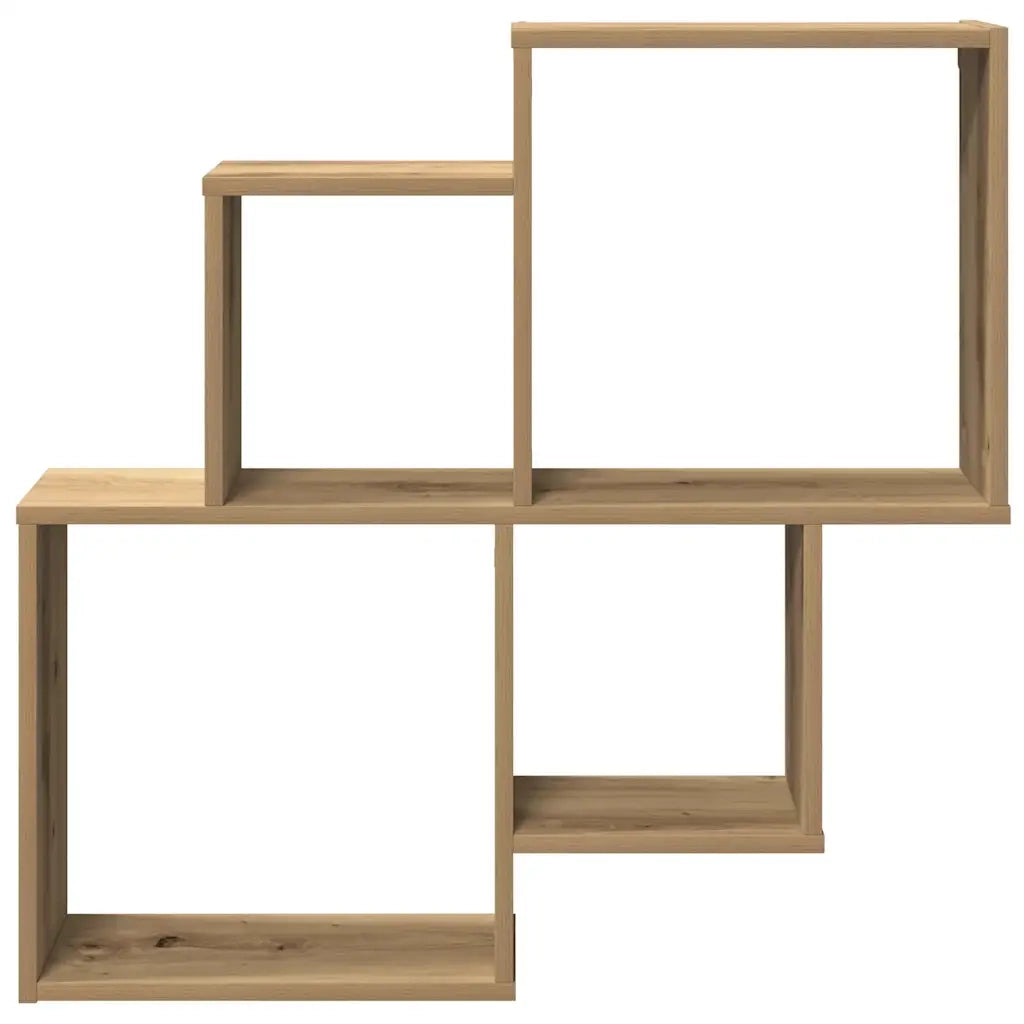 Scaffale a Parete Rovere Artigianale 80x15x78,5 cm Truciolato