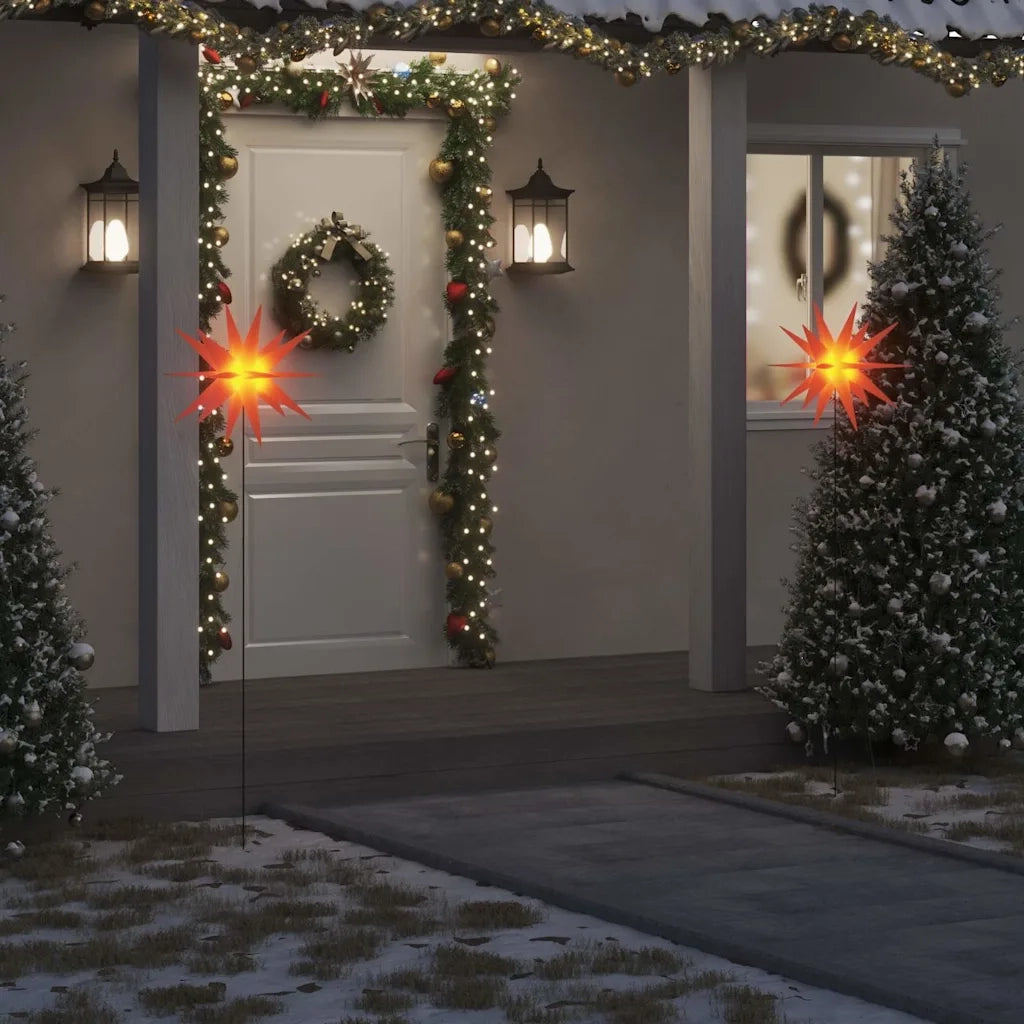 Luci di Natale con Picchi e LED 3 pz Pieghevoli Rosse 57 cm CFW4994659
