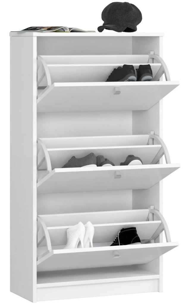 Scarpiera AKORD Bianco 60 cm 3 ante 60x28,5x113 cm