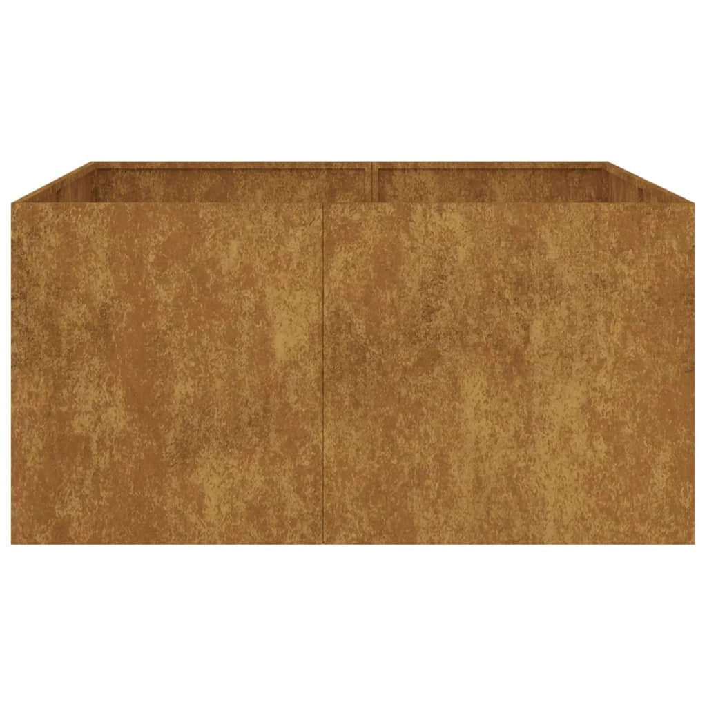 Vassoio fioriera aiuola rialzata piante fiori terrazzo giardino 80 x 80 x 40 cm acciaio corten marrone 02_0037907