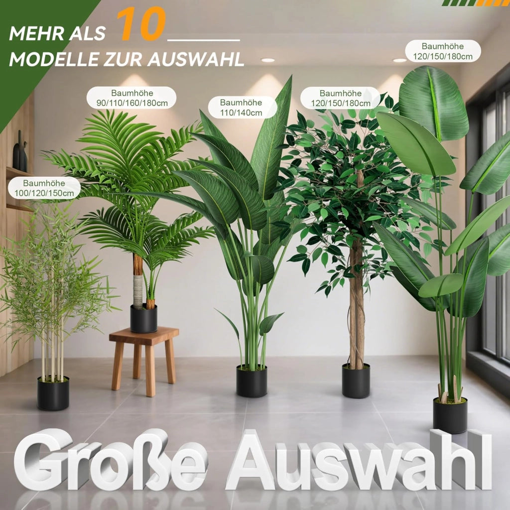 Pianta artificiale in bambù per interni, piante artificiali, come vero con vaso di fiori, piante artificiali, pianta finte, per soggiorno, camera da letto, ufficio, 150 cm di altezza
