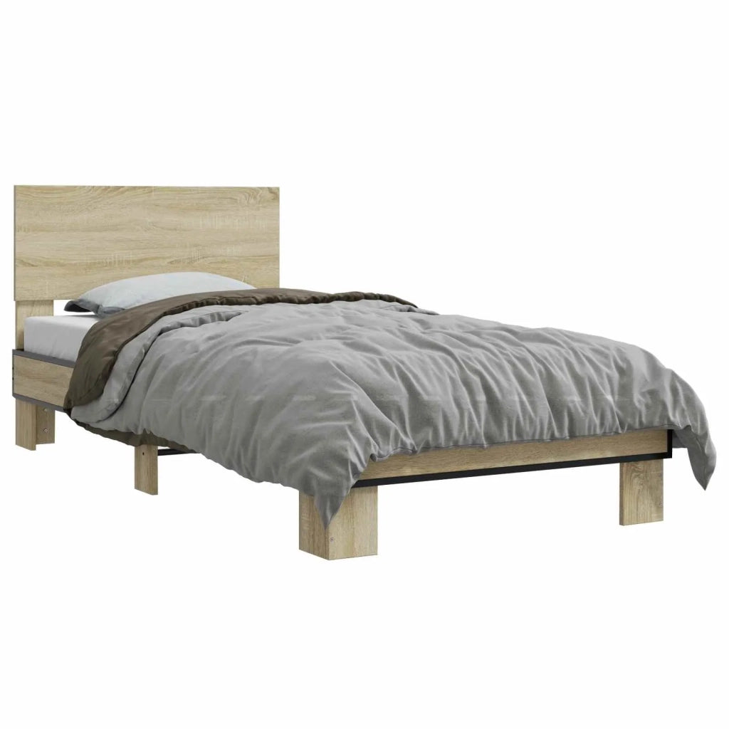 Struttura letto con testata Rovere Sonoma 80 x 200 cm