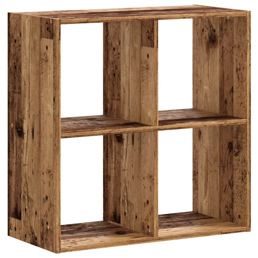 Libreria-Scaffale per Libri-Mobile di Stoccaggio Legno Antico 68,5x32x68,5 cm in Legno Multistrato