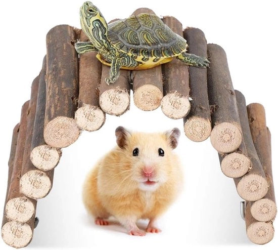Casa Scalella in Legno per Roditori - Naturale e Flessibile - Adatta per Piccoli Roditori