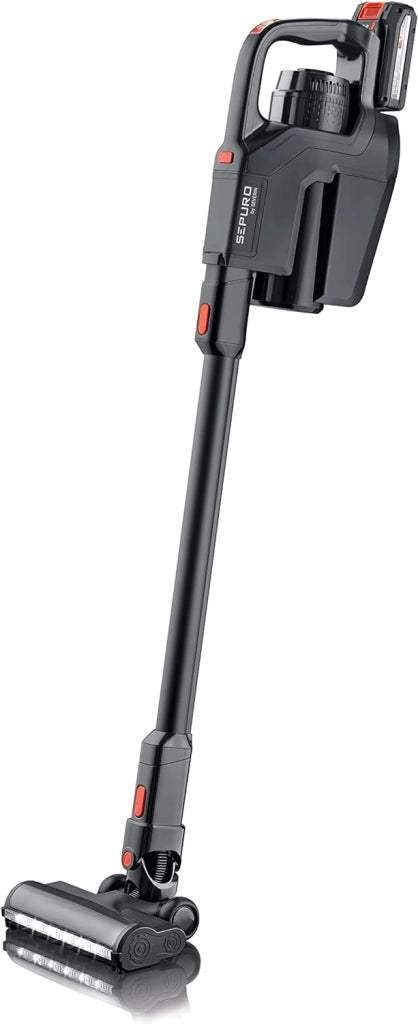 Severin sepuro pro aspirapolvere senza fili hv 7187, aspirapolvere con batteria ricaricabile a lunga durata per pulizia completa, aspirapolvere con sacco raccoglipolvere innovativo
