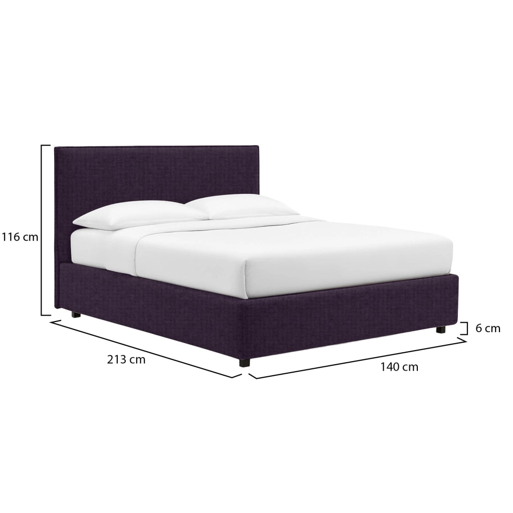 Redditch, Letto Piazza e Mezza Sfoderabile Made in Italy, Viola