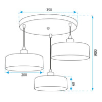 Lampada APP1334-3CP Black Gold
