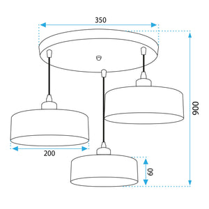 Lampada APP1334-3CP Black Gold