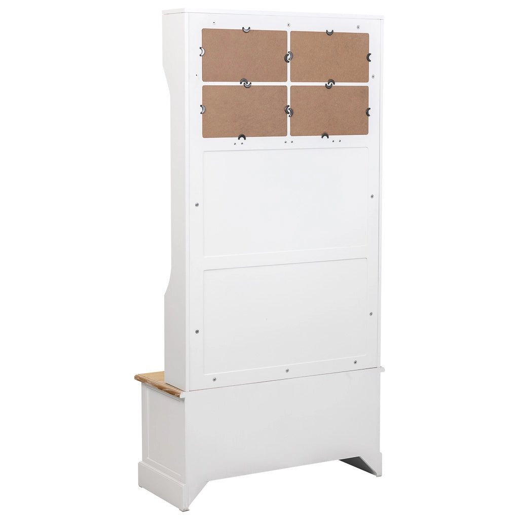 Mobile da ingresso in legno con 2 cassetti bianchi 92x39,5x184h