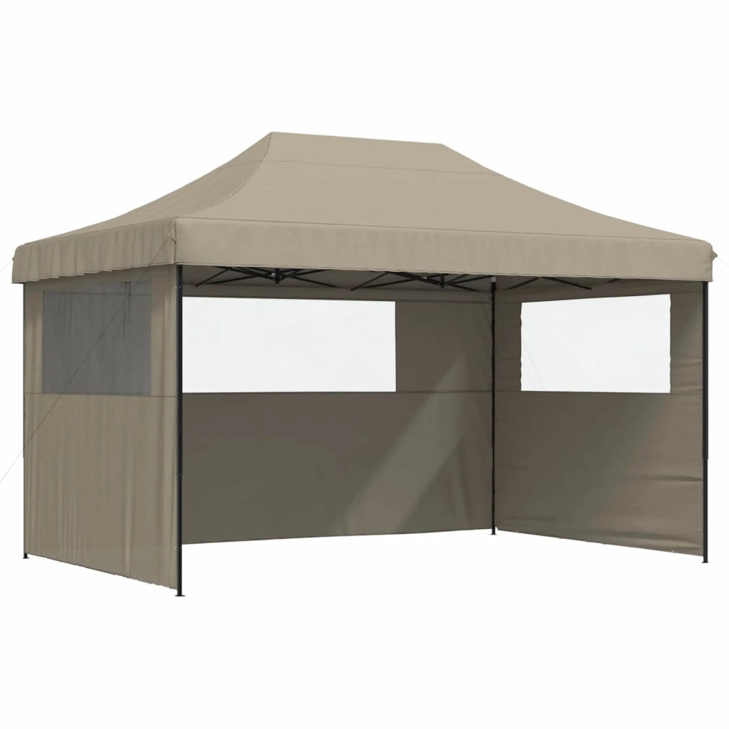 Tendone per Feste Pieghevole Pop-Up con 3 Pareti Tortora 4004970