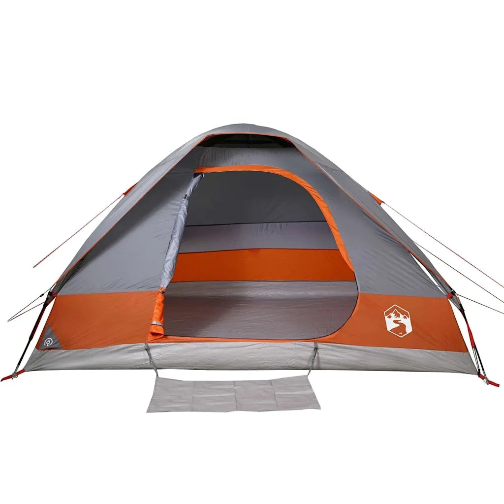 Tenda da Campeggio a Cupola 2 Persone-Tenda per Escursionismo Grigio e Arancione 435387