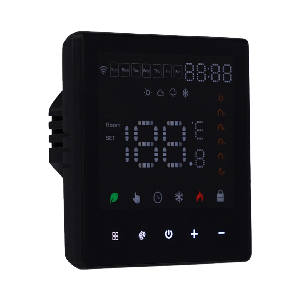 Termostato WIFI Touch Protocollo WIFI 2.4G TUYA, Smart Life Quadrata Compatibile Con Scatola 502 Riscaldamento Caldaia a Gas Riscaldamento Pavimento Con Acqua Nero 3A 100-250V IP20