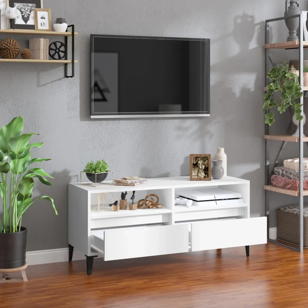 Mobile Porta TV-Mobile per TV-Credenza TV Bianco 100x34,5x44,5 cm in Legno Multistrato 924176