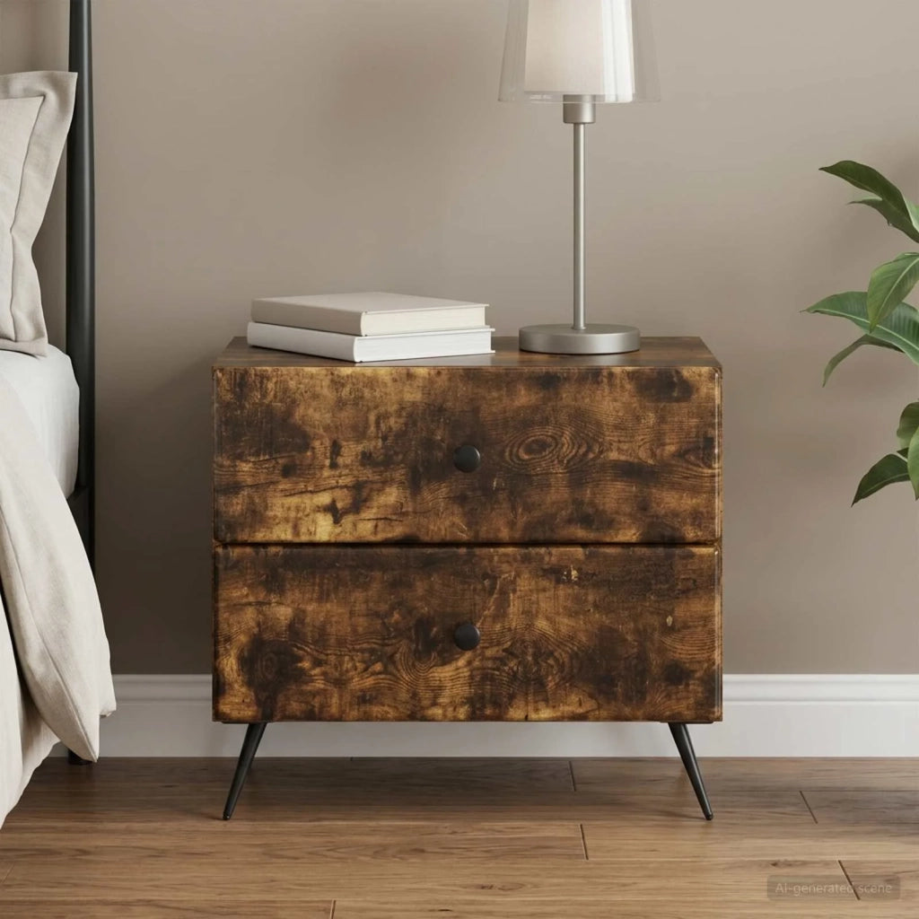 Armadio da Notte Rovere Fumo 62 x 34,5 x 47,5 cm 895470