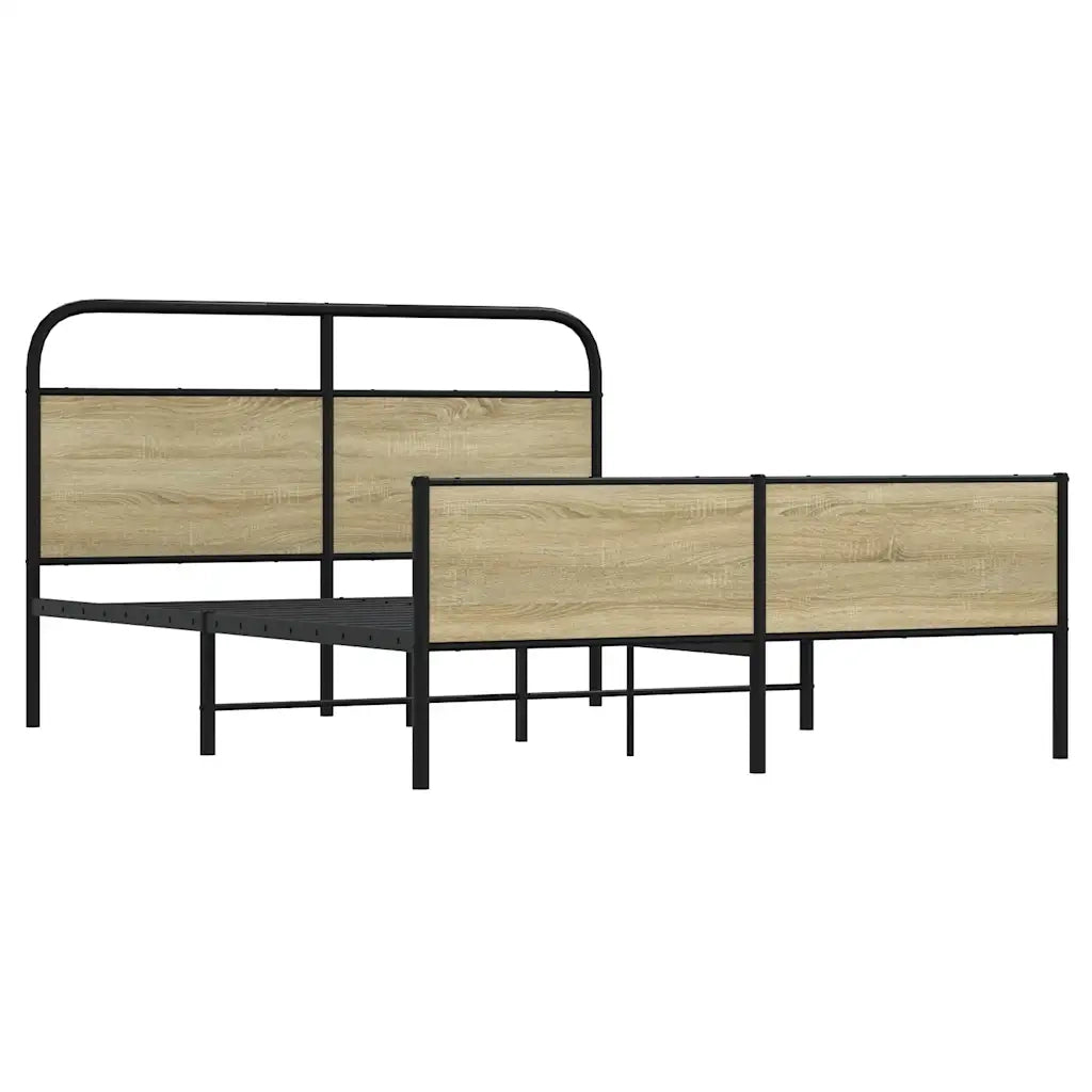 Giroletto senza Materaso in Metallo Rovere Sonoma 160x200 cm 3318694