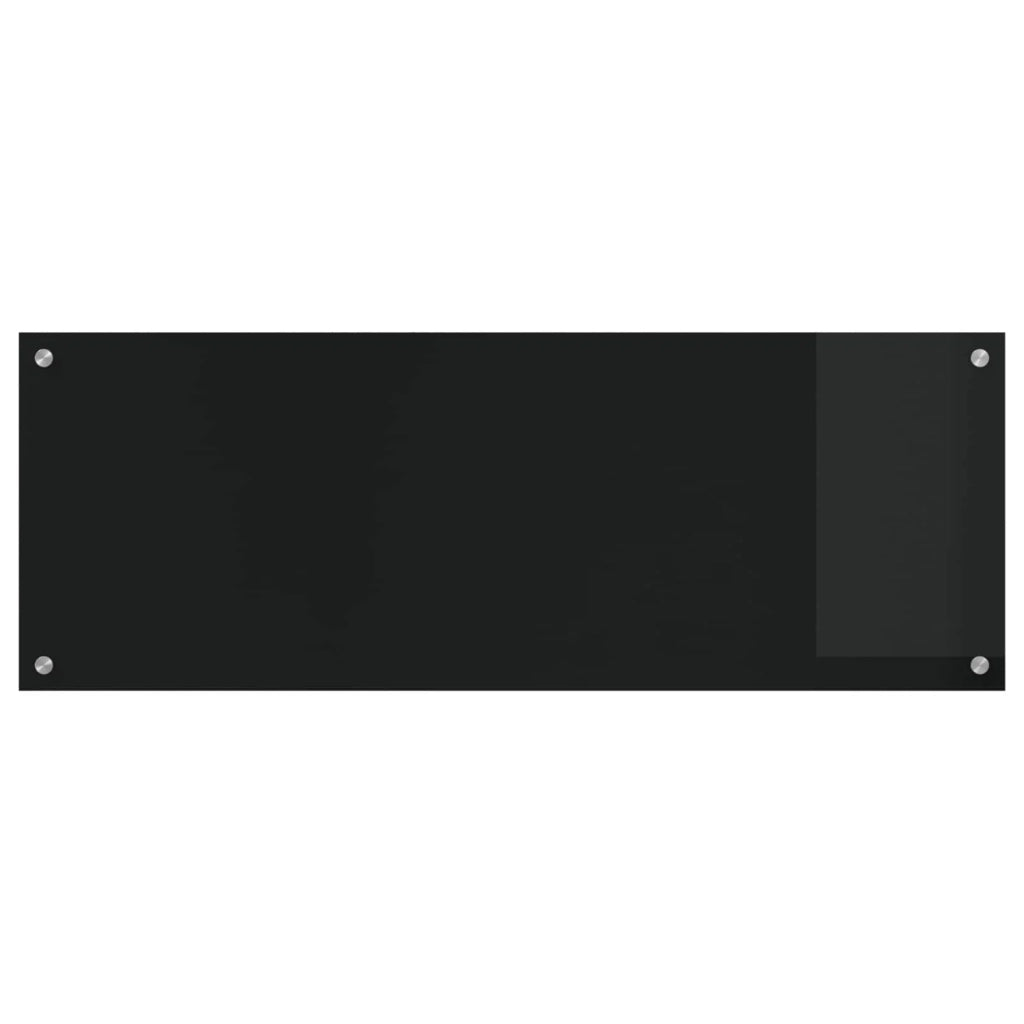 Paraschizzi moderno per cucina 110 x 40 cm resistente al calore elegante design elegante in vetro temperato nero 02_0058476
