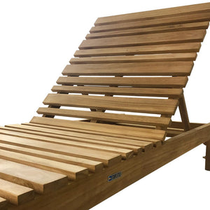 Lettino Prendisole Reclinabile Elafonisi 200x65x31,5 cm a Doghe in Legno Teak