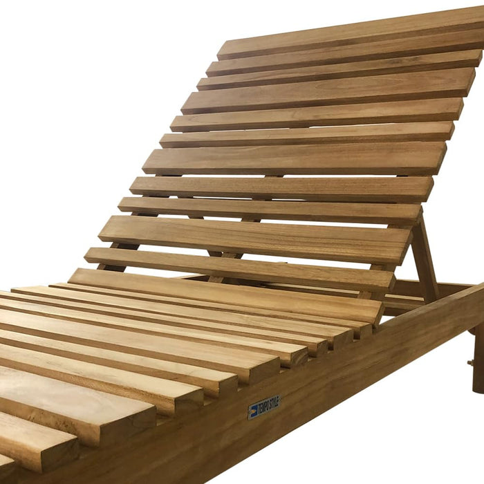 Lettino Prendisole Reclinabile Elafonisi 200x65x31,5 cm a Doghe in Legno Teak