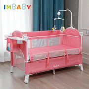 Wieg Portatile con Tavolo di Protezione - Sdraioggi per Bambini con Box Multifunzione - Dimensioni 126x70x76 CM - colore Rosa