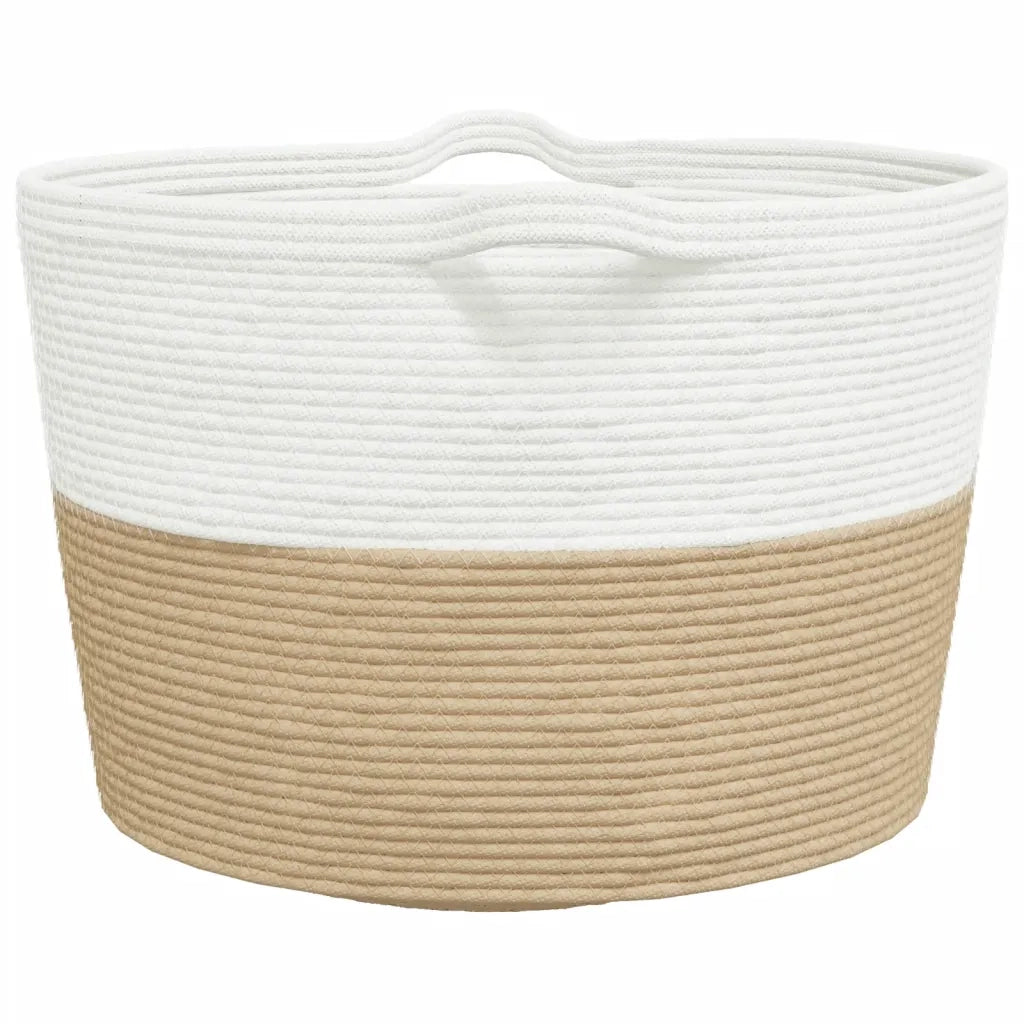 Cesto per Biancheria Beige e Bianco ?60x36 cm in Cotone CFW5919967