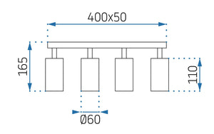 Lampada Da Soffitto / Parete Riflettore Spot APP940-4C