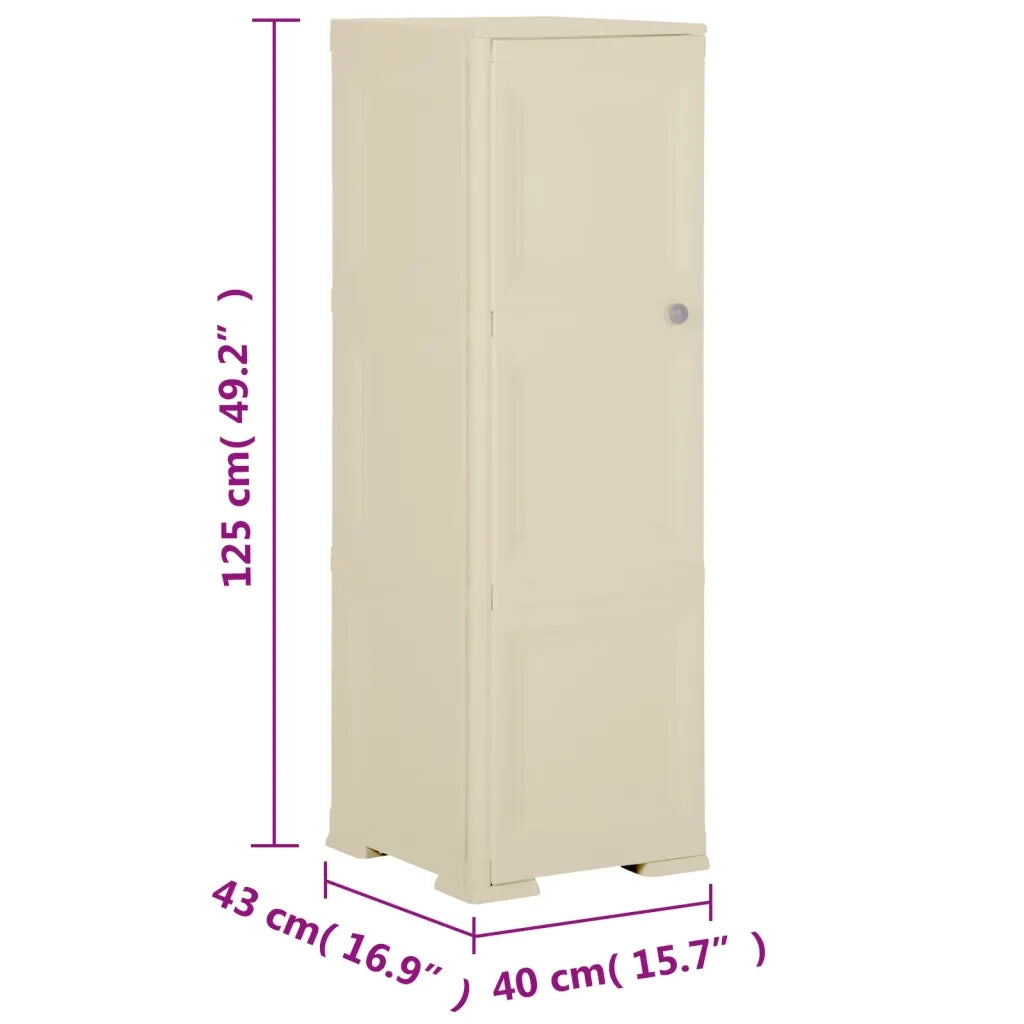 Armadietto in Plastica 40x43x125 cm Effetto Legno Bianco Angora 340604