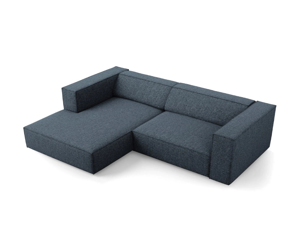 Cosmopolitan Design - Divano angolare sinistro "Arendal" 3 posti in ciniglia blu reale 