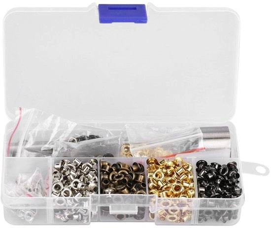 Set di trasformatori di segno 3 pezzi - buchi occhiello - trasformatore di segno - contenitore di stoccaggio in plastica - materiali di alta qualità - 420 pezzi - buchi occhiello