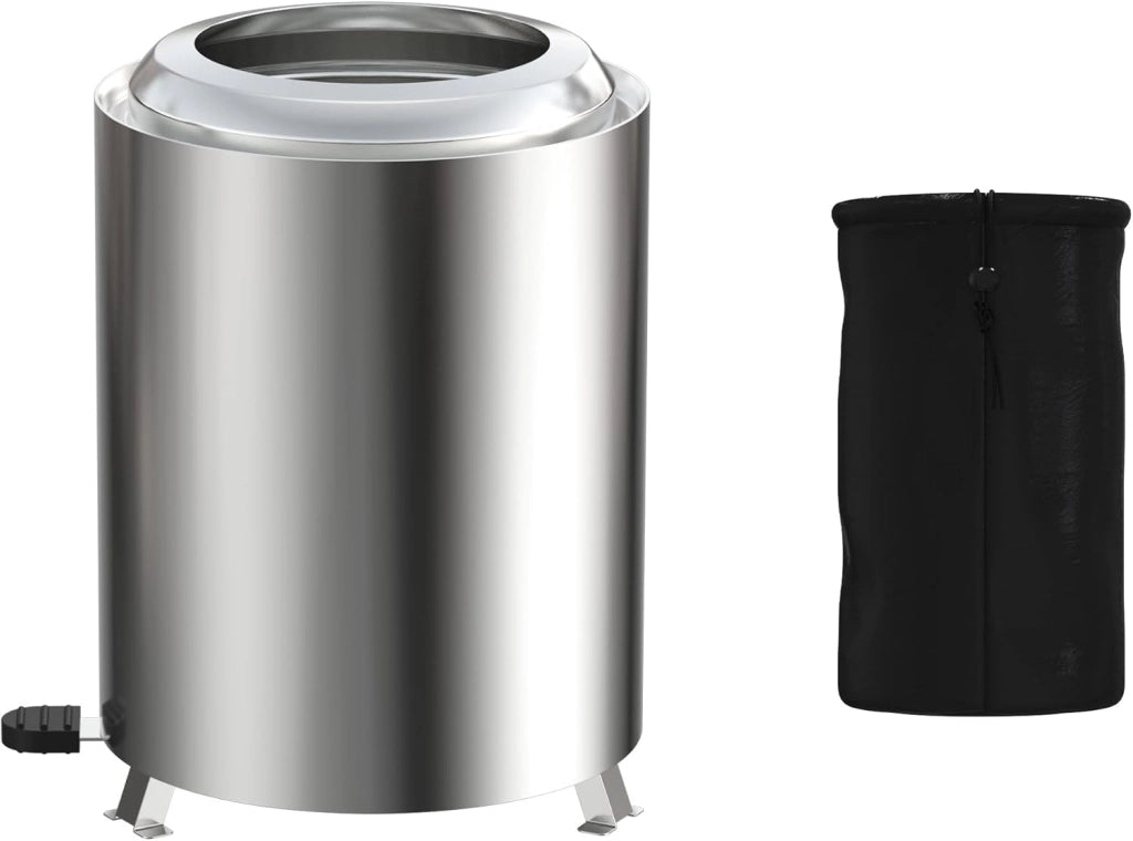 Fornello da campeggio a legna in acciaio inox Φ49 cm Solo Stove Campeggio Fornello da campeggio con custodia, grande braciere per campeggio, picnic, backpacking