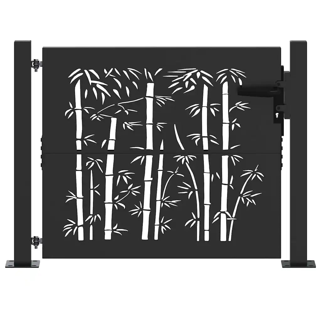 Cancello da giardino con blocco Nero 110 x 105 cm