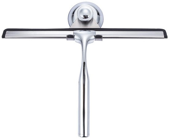 Douchewisser con Ophangmeccanismo Autoadesivo e Finestra in Acciaio Inox - Raamwisser e Douchetrekker Senza Forare - Adatto per Bagno e Finestre - Douchetrekker 25cm RVS con Grappolo - Ophangmeccanismo e Pezzo in Gomma Extra